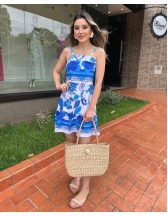 Vestido Isadora - Vestido curto Estampado folhas e flores