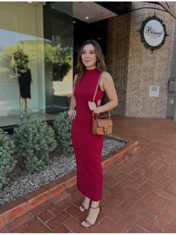 Vestido Amora - Vestido em Malha Canelada