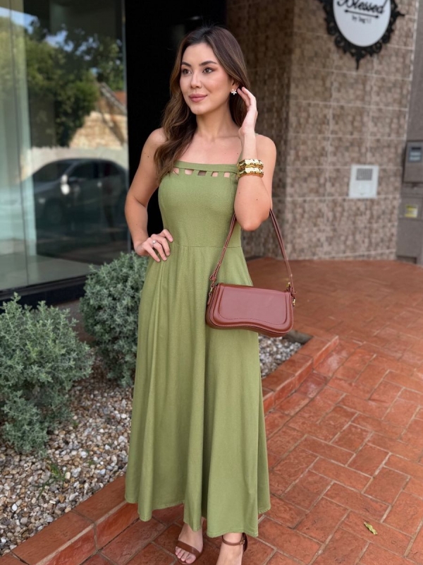 Vestido Sabrina - Vestido Midi em Linho