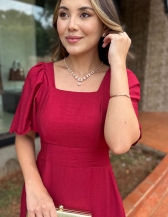Vestido Danielly - Vestido Midi em Crepe