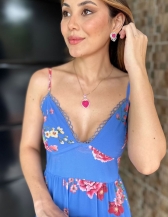 Vestido Daniella - Vestido Longo Estampado em Crepe