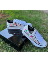 Tênis All Star Flores - Branco Bordado com Flores
