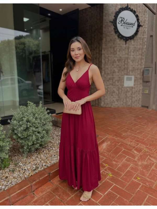 Vestido Nathalia - Vestido Longo em Viscolinho