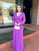 Vestido Vanessa - Vestido Longo em Tuli Forrado