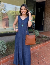 Vestido Renata - Vestido Longo em Jeans
