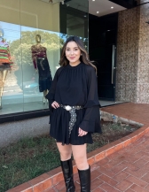 Vestido Bianca - Vestido Curto em Crepe de Seda