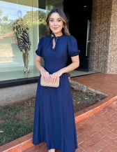 Vestido Lorenna - Vestido Longo em Tecido