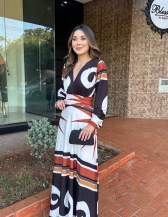 Vestido Rebeca - Vestido Longo Estampado Malha Liganete