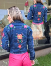 Jaqueta Talyta - Jaqueta Jeans Bordada