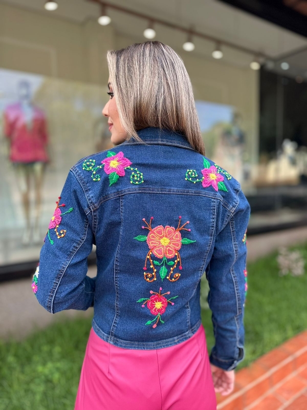 Jaqueta Talyta - Jaqueta Jeans Bordada