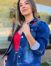 Jaqueta Mary - Jeans Bordada