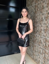 Vestido Tatiane - Vestido Curto em Paete Preto