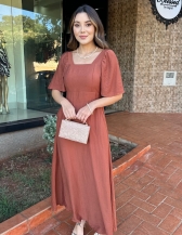 Vestido Marlene - Vestido Longo em Tecido