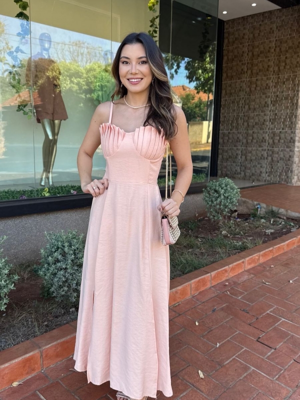 Vestido Ana Carla - Vestido Longo em Tecido