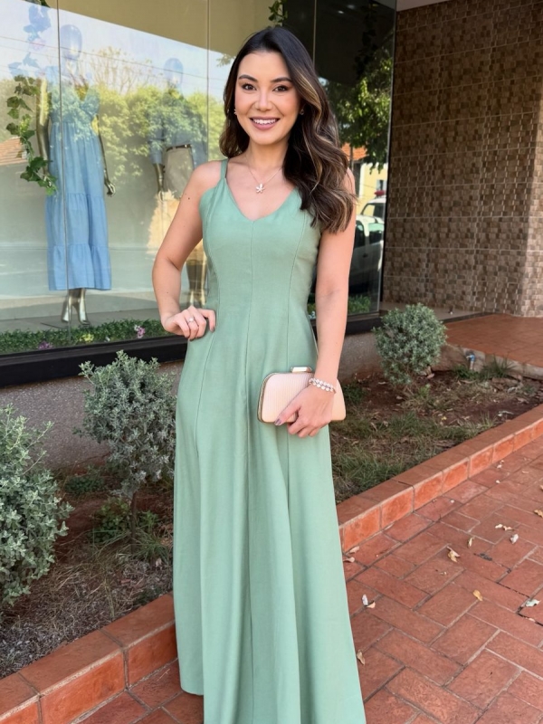 Vestido Lorena - Vestido Longo em Tecido